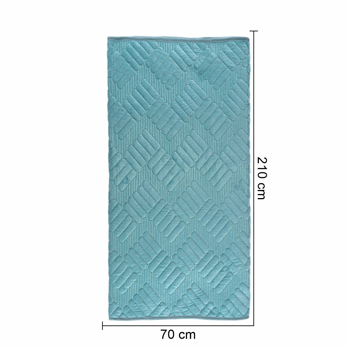 Cuvertura Canapea, Naimeed D4897M, 70x210cm, poliester, pufoasa, matlasata, Turcoaz