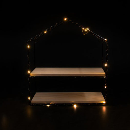 Etajera Suspendata, Luminite Led, Negru, Naimeed D48N, 28x25.5x10.5 cm