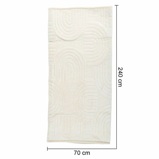Cuvertura Canapea, Naimeed D4901L, 70x240cm, poliester, pufoasa, matlasata, Crem - 221.ro