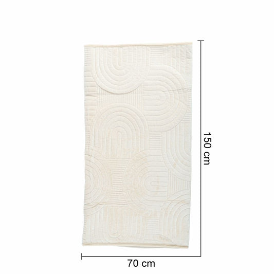 Cuvertura Canapea, Naimeed D4901S, 70x150cm, poliester, pufoasa, matlasata, Crem