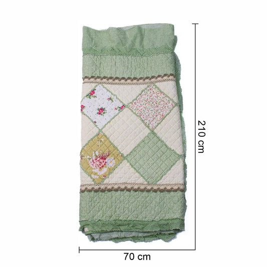 Cuvertura Canapea, Naimeed D4904M, 70x210cm, poliester, pufoasa, matlasata,cu model floral Verde Deschis - 221.ro