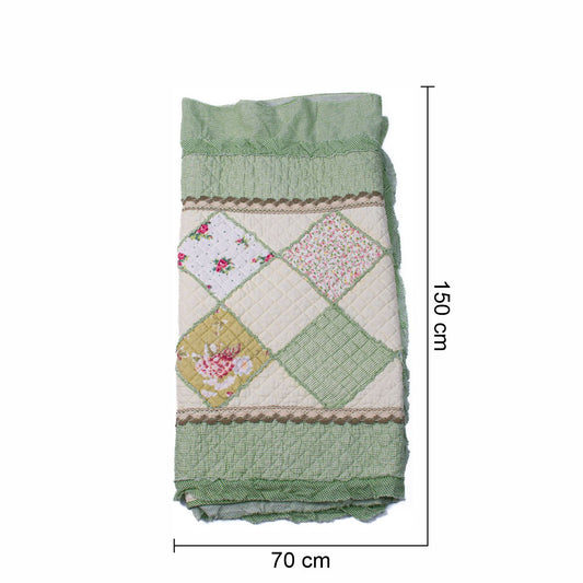 Cuvertura Canapea, Naimeed D4904S, 70x150cm, poliester, pufoasa, matlasata,cu model floral Verde Deschis