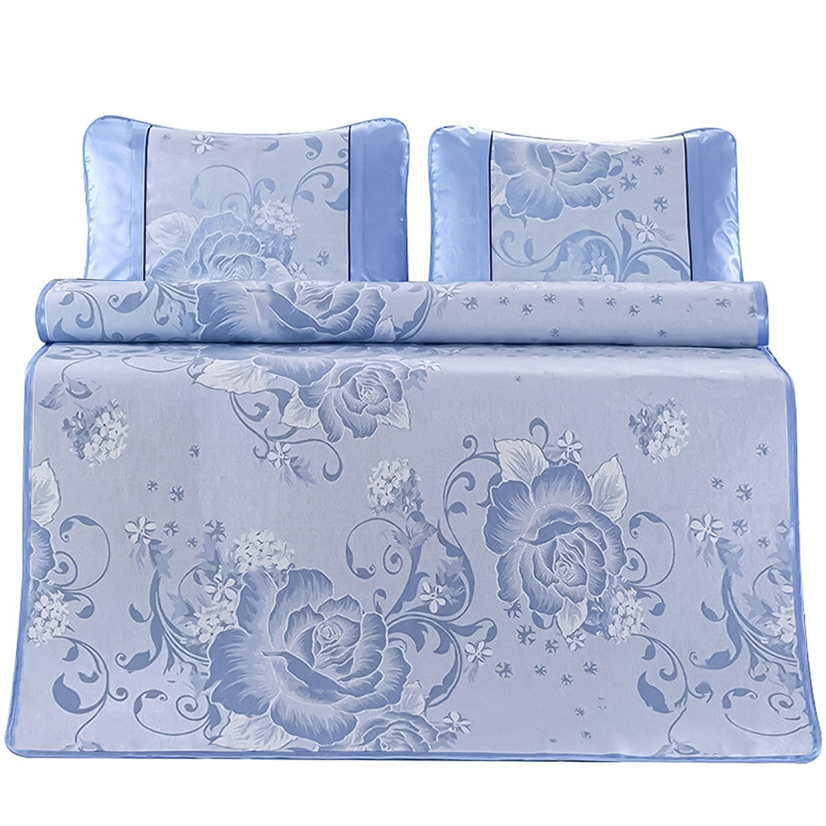 Set lenjerie pat dublu, latime 180cm, Naimeed D4912, Albastru