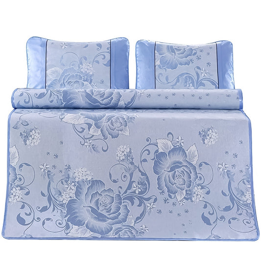 Set lenjerie pat dublu, latime 145cm, Naimeed D4911, Albastru