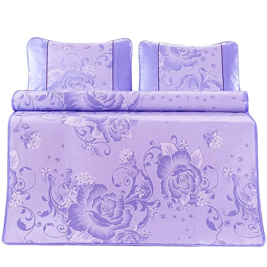 Set lenjerie pat dublu, latime 145cm, Naimeed D4911-Purple, Mov - 221.ro