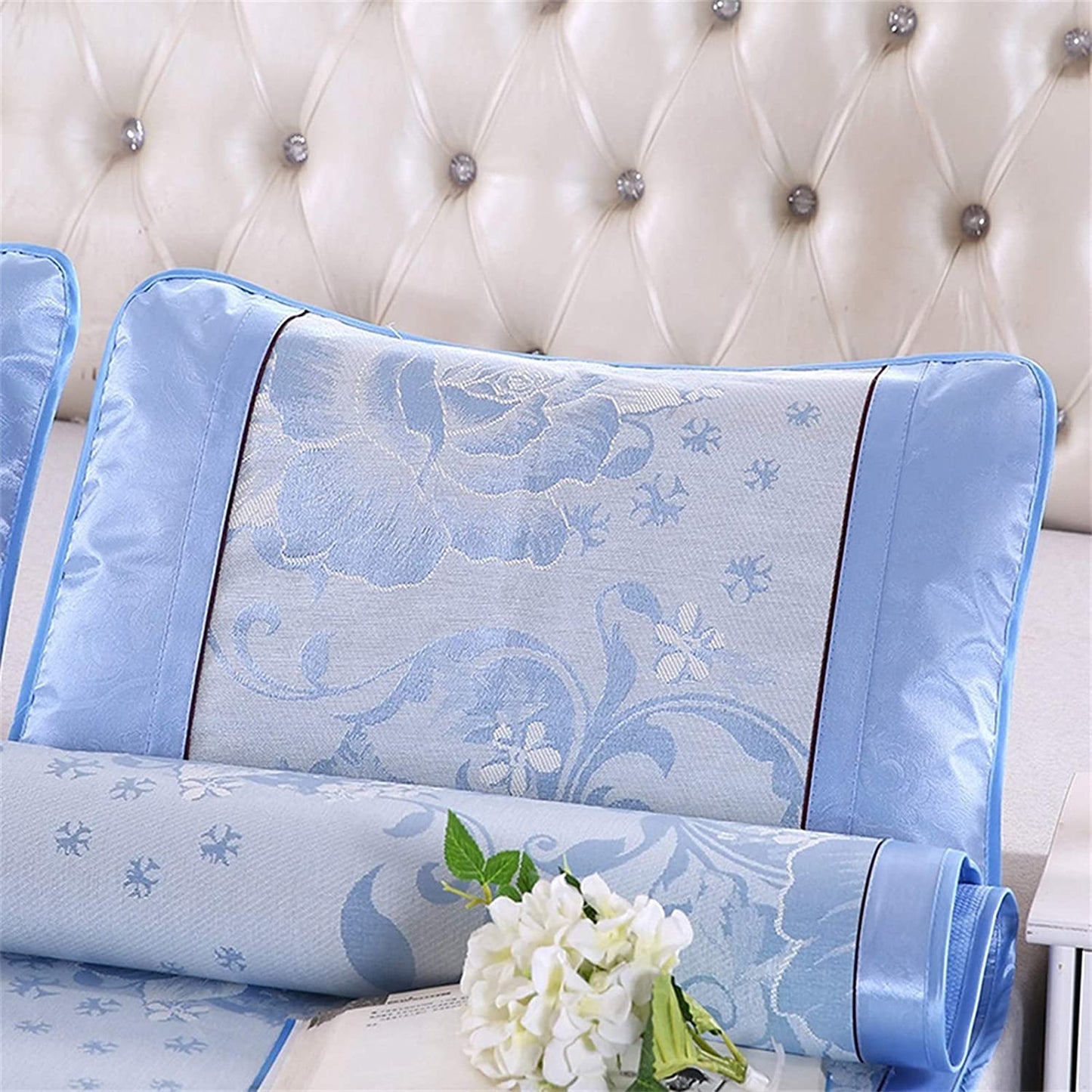 Set lenjerie pat dublu, latime 180cm, Naimeed D4912, Albastru