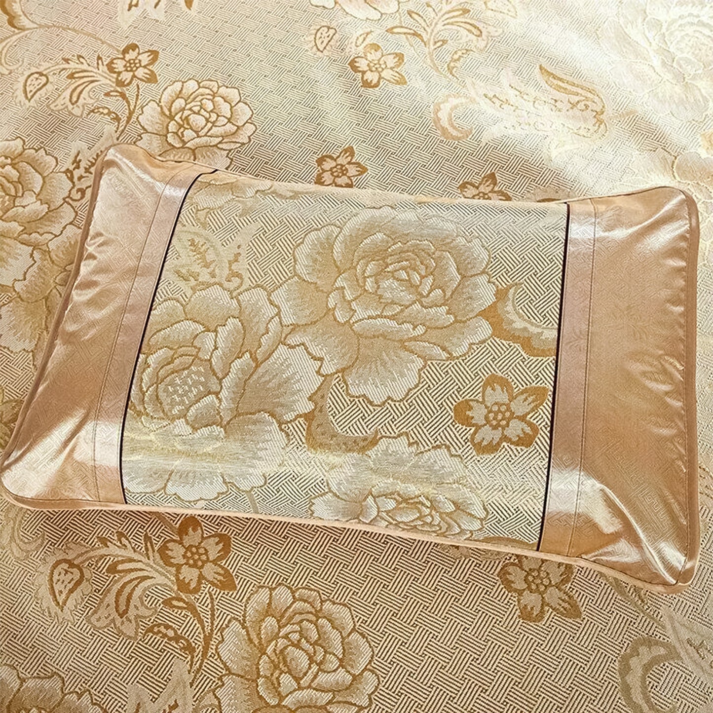 Set lenjerie pat dublu, latime 180cm, Naimeed D4912, Portocaliu