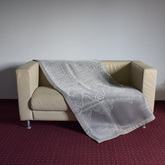 Set lenjerie pat dublu, latime 145cm, Naimeed D4913, model Beautiful, Gri