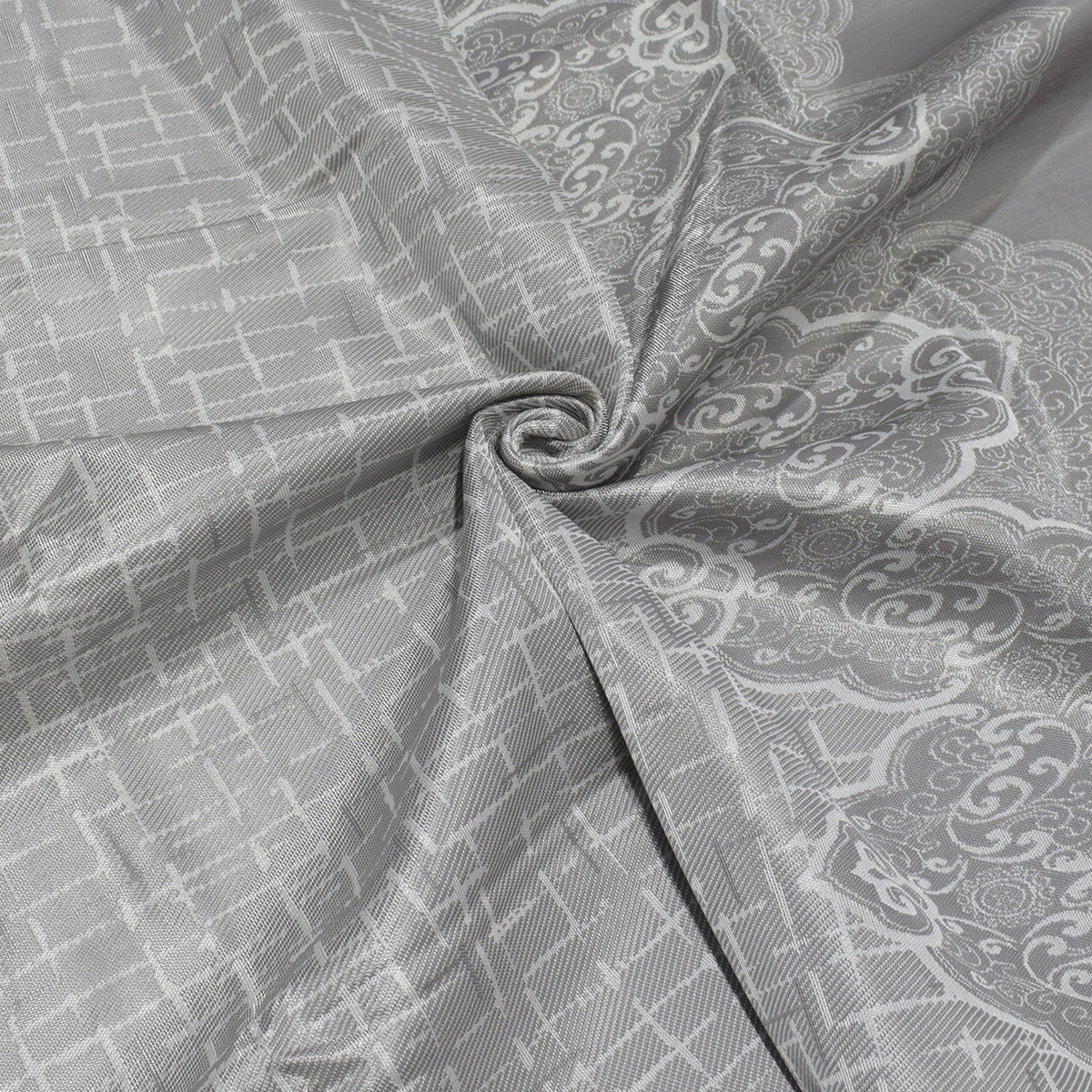 Set lenjerie pat dublu, latime 145cm, Naimeed D4913, model Beautiful, Gri