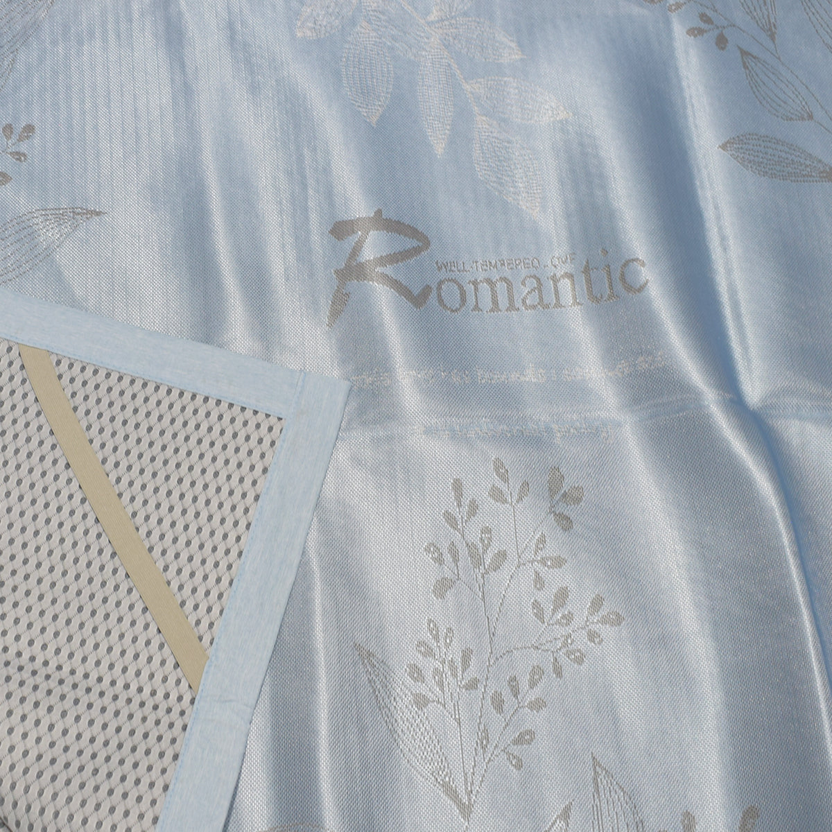 Set lenjerie pat dublu, latime 145cm, Naimeed D4913, model Romantic, Albastru