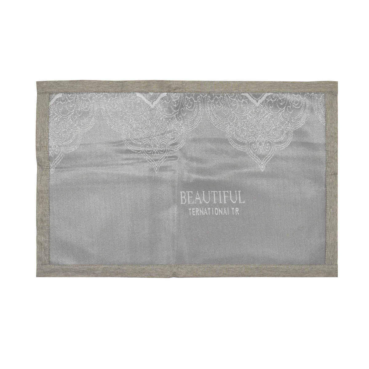 Set lenjerie pat dublu, latime 145cm, Naimeed D4913, model Beautiful, Gri - 221.ro