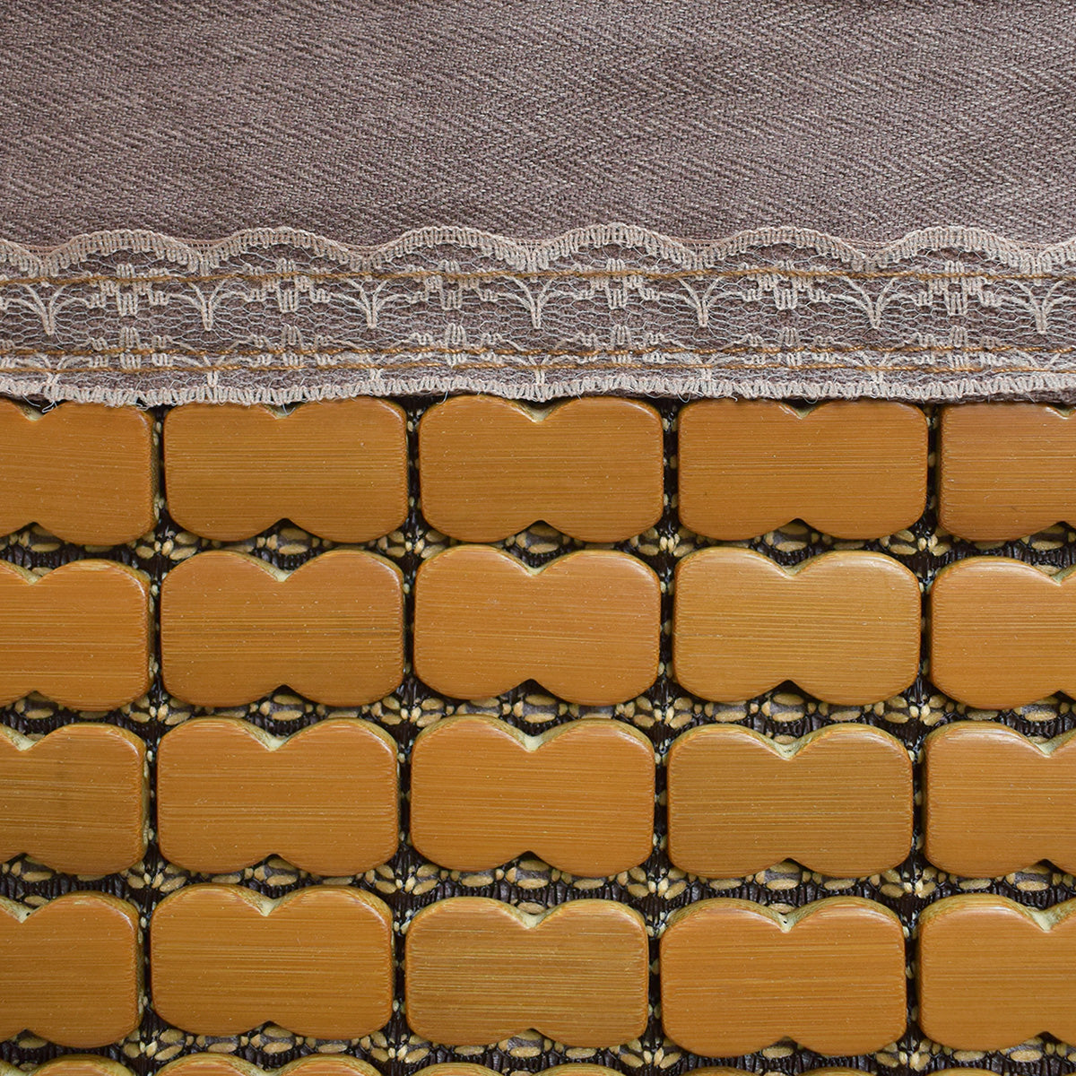 Fata de perna, model din bambus, Naimeed D4923, Maro, Broderie alba