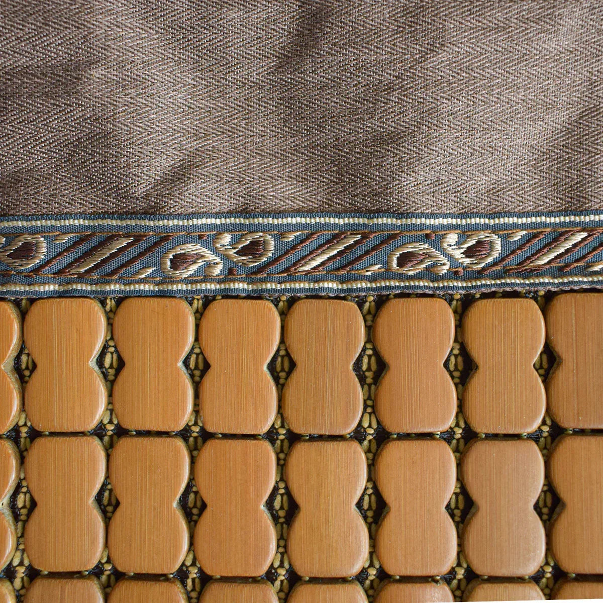 Fata de perna, model din bambus, Naimeed D4923, Maro, Broderie neagra - 221.ro