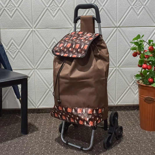 Carucior de piata pliabil, Naimeed D4943, 6 roti, 37 L, Maro - 221.ro