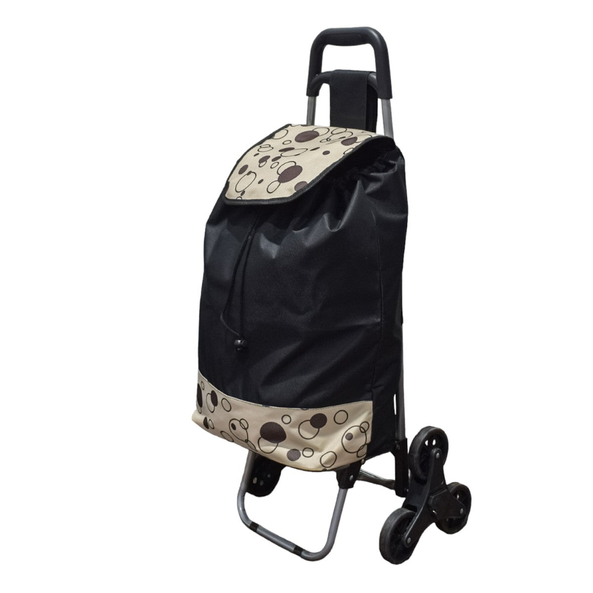 Carucior de piata pliabil, Naimeed D4943, 6 roti, 37 L, Negru