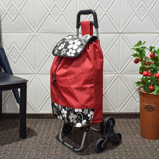 Carucior de piata pliabil, Naimeed D4943, 6 roti, 37 L, Rosu