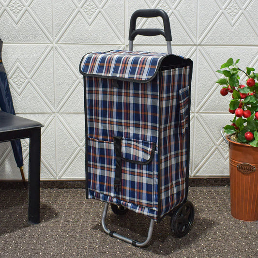 Carucior de piata pliabil, Naimeed D4945, 2 roti, 43 L, Albastru/Alb - 221.ro