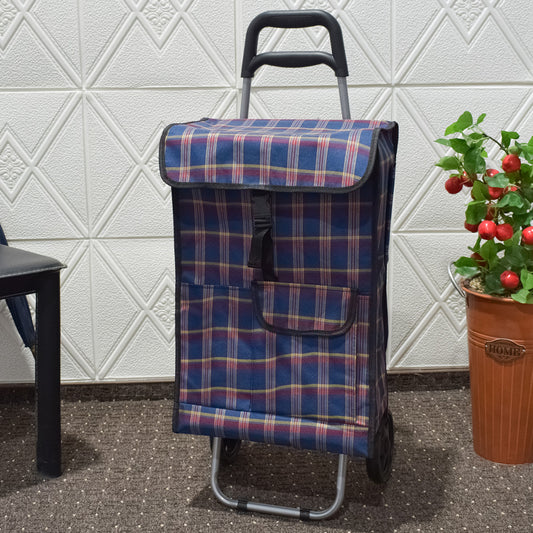 Carucior de piata pliabil, Naimeed D4945, 2 roti, 43 L, Albastru/Rosu