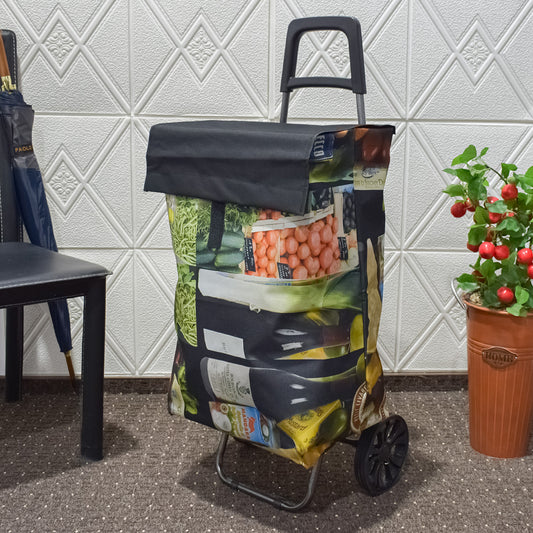 Carucior de piata pliabil, Naimeed D4946, 2 roti, 62 L, Verde