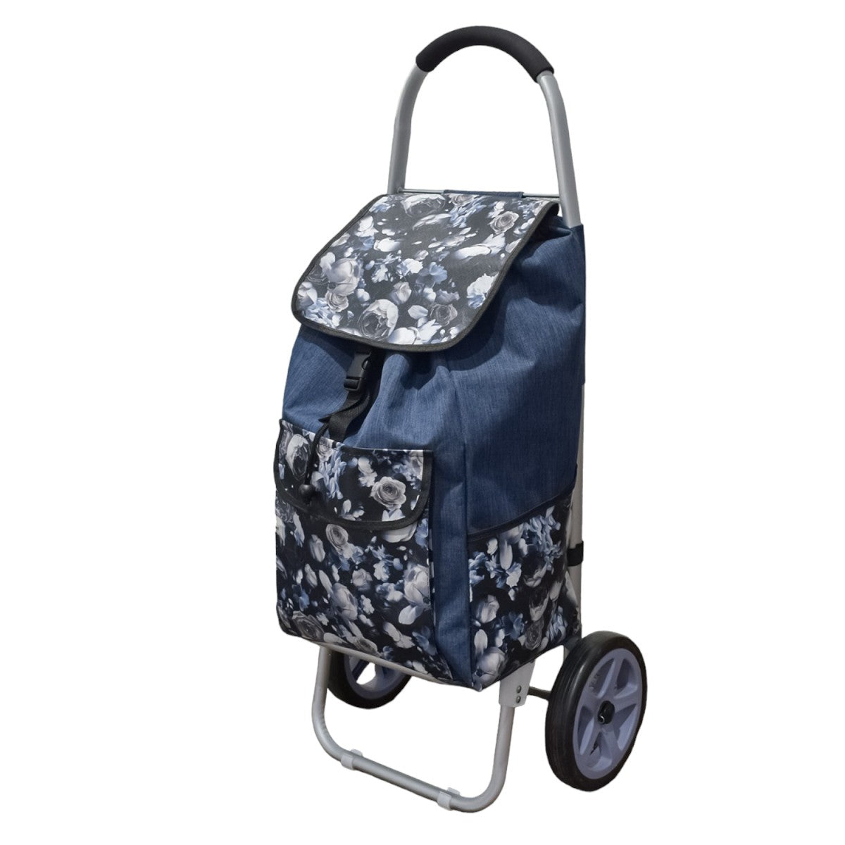 Carucior de piata pliabil, cadru din aluminiu, Naimeed D4949, 2 roti, 49 L, Albastru