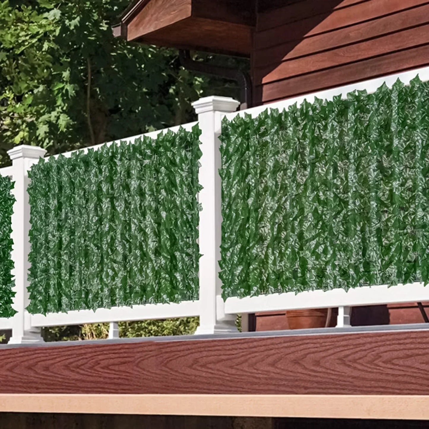 Plasa gard, frunze artificiale, Naimeed D7220, paravan pentru balcon, terasa si gard, 100x30 cm, Verde - 221.ro