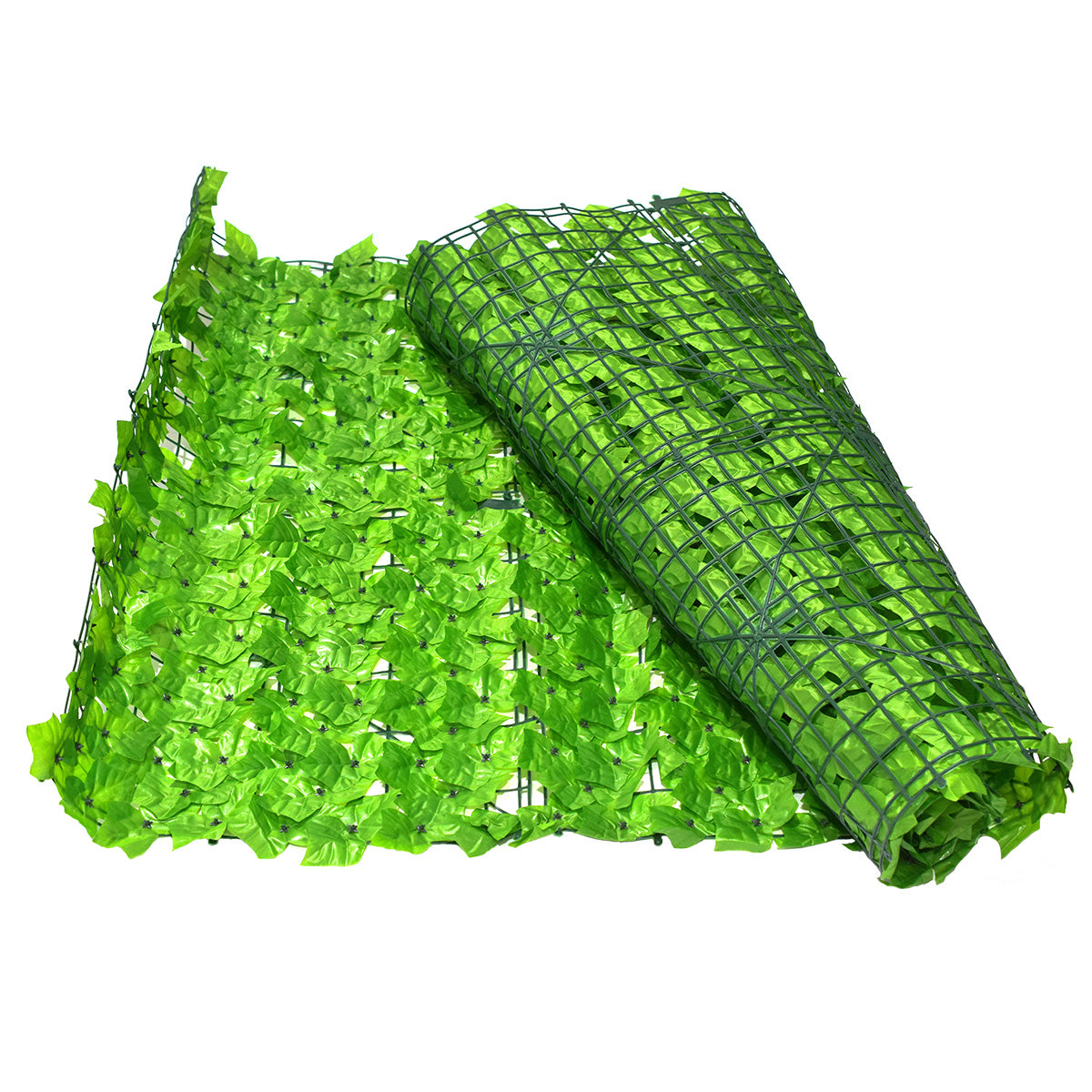 Set 3 role din frunze artificiale, Naimeed D4960SET3 iedera, pentru efect de gard viu, exterior si interior, special pentru crearea unui spatiu intim, cu rezistenta la apa si la razele UV, paravan pentru balcon, terasa si gard, Verde Deschis