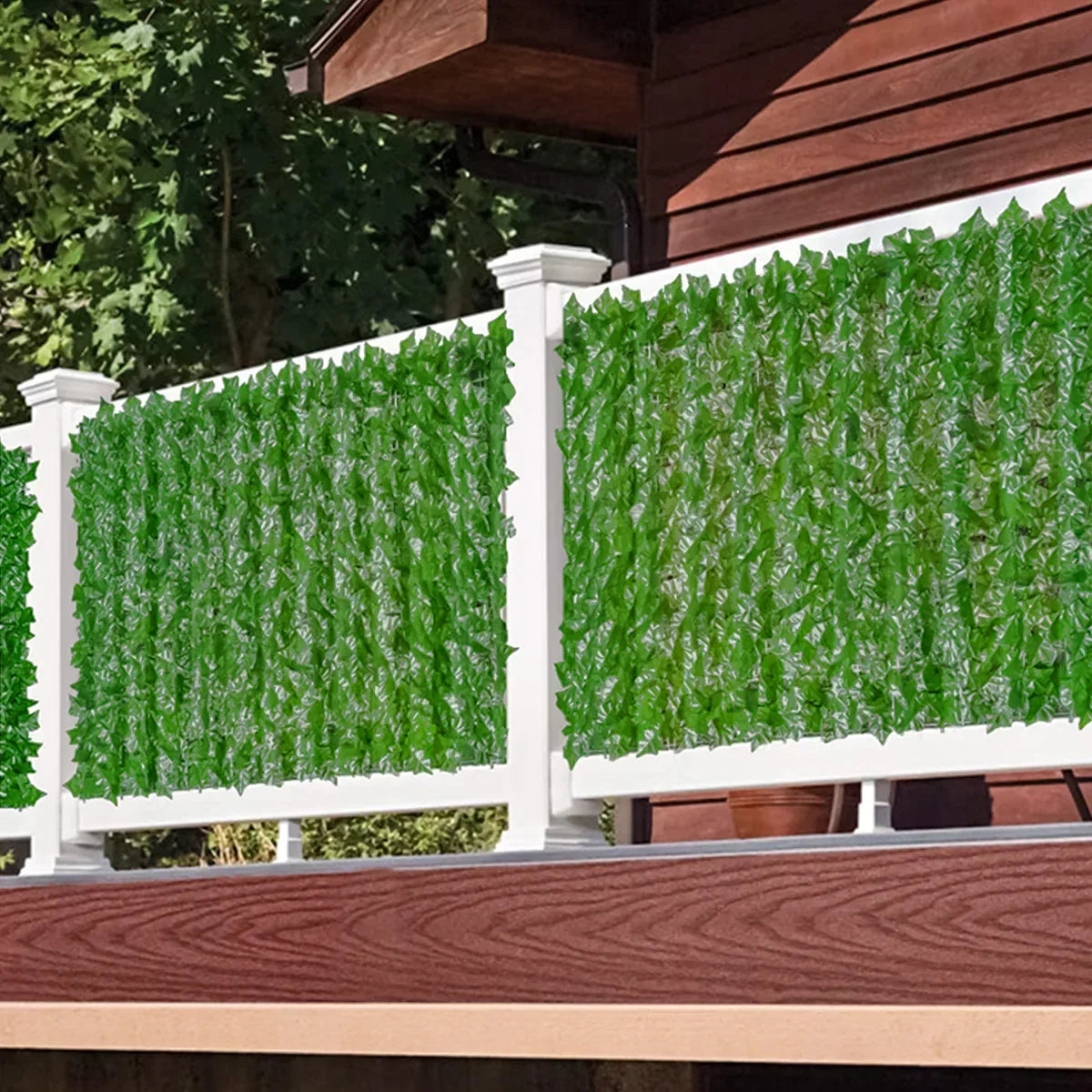 Plasa gard, frunze artificiale, Naimeed D4960, Iedera, paravan pentru balcon, terasa si gard, Verde Deschis - 221.ro