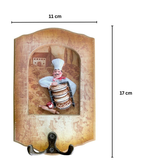 Cuier decorativ cu carlig dublu, Naimeed D50-6, 11x17x0.8 cm, Maro