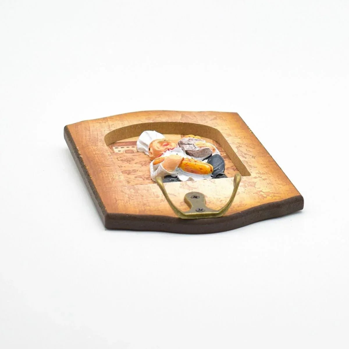 Cuier decorativ cu carlig dublu, Naimeed D50-6, 11x17x0.8 cm, Maro - 221.ro