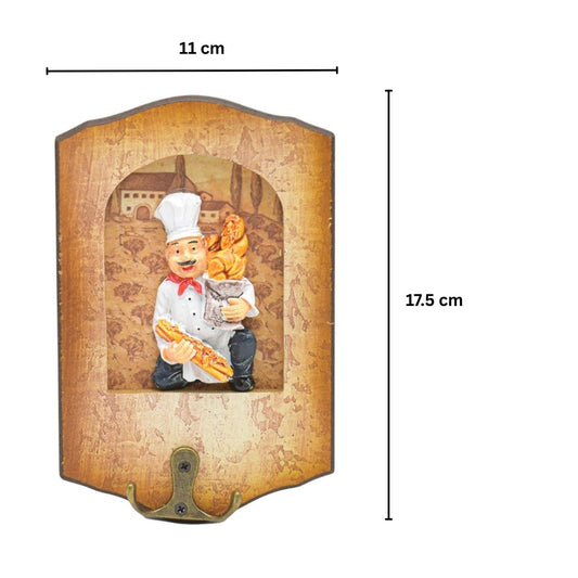Cuier decorativ cu carlig dublu, Naimeed D50-7, 11x17.5x0.8 cm, Maro - 221.ro