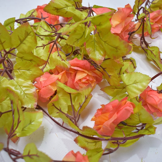 Set 3 plante artificiale, tip ghirlanda, Naimeed D5008, Portocaliu, 2m