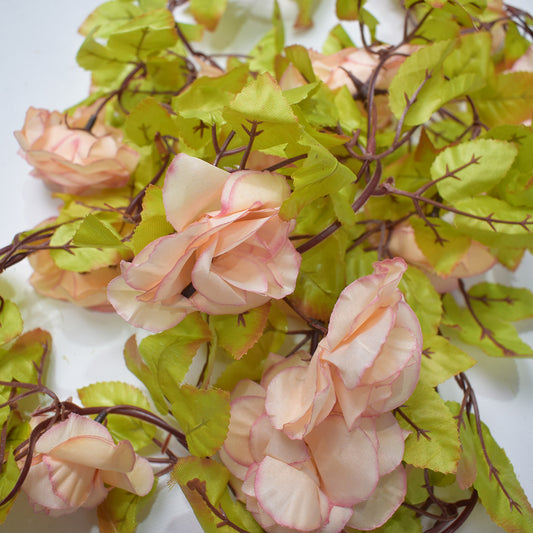 Set 3 plante artificiale, tip ghirlanda, Naimeed D5008, Roz, 2m