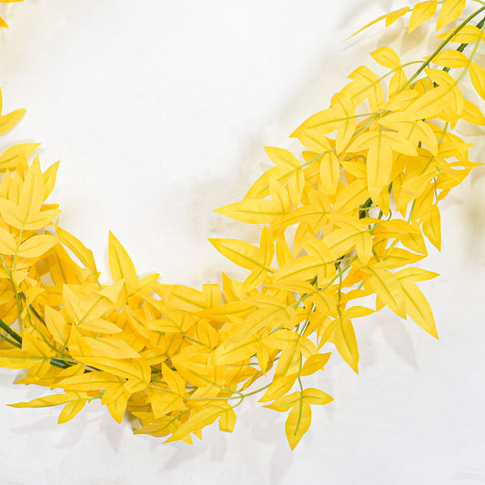 Set 3 plante artificiale, tip ghirlanda, Naimeed D5009, Galben, 2m