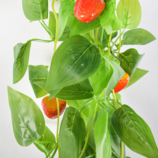 Planta artificiala curgatoare, inaltime 100cm, Naimeed D5015, model capsuna, Portocaliu