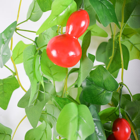 Planta artificiala curgatoare, inaltime 100cm, Naimeed D5015, model dovleac, Rosu