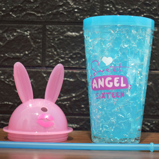 Pahar cu capac, Frosty Mug, Naimeed D5025, Iepure-Albastru