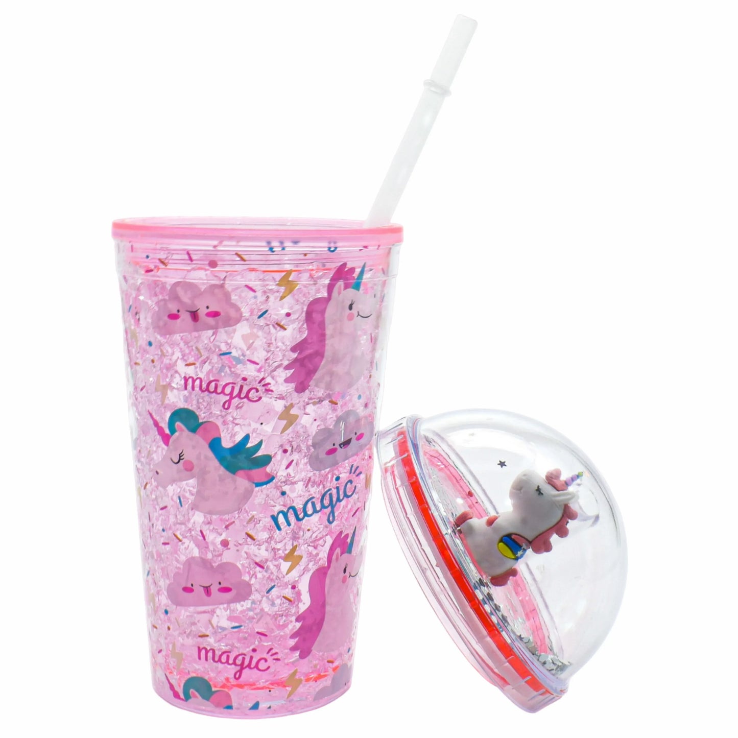 Pahar cu capac, Naimeed D5026, Unicorn-Alb - 221.ro