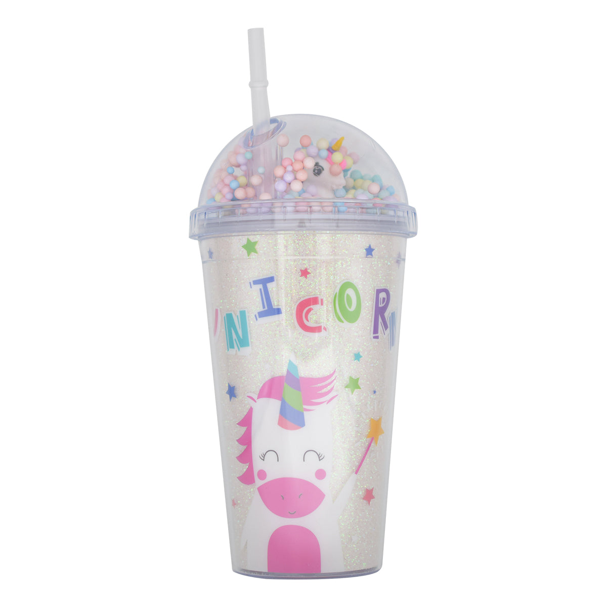 Pahar cu capac, Naimeed D5022, Roz-Unicorn