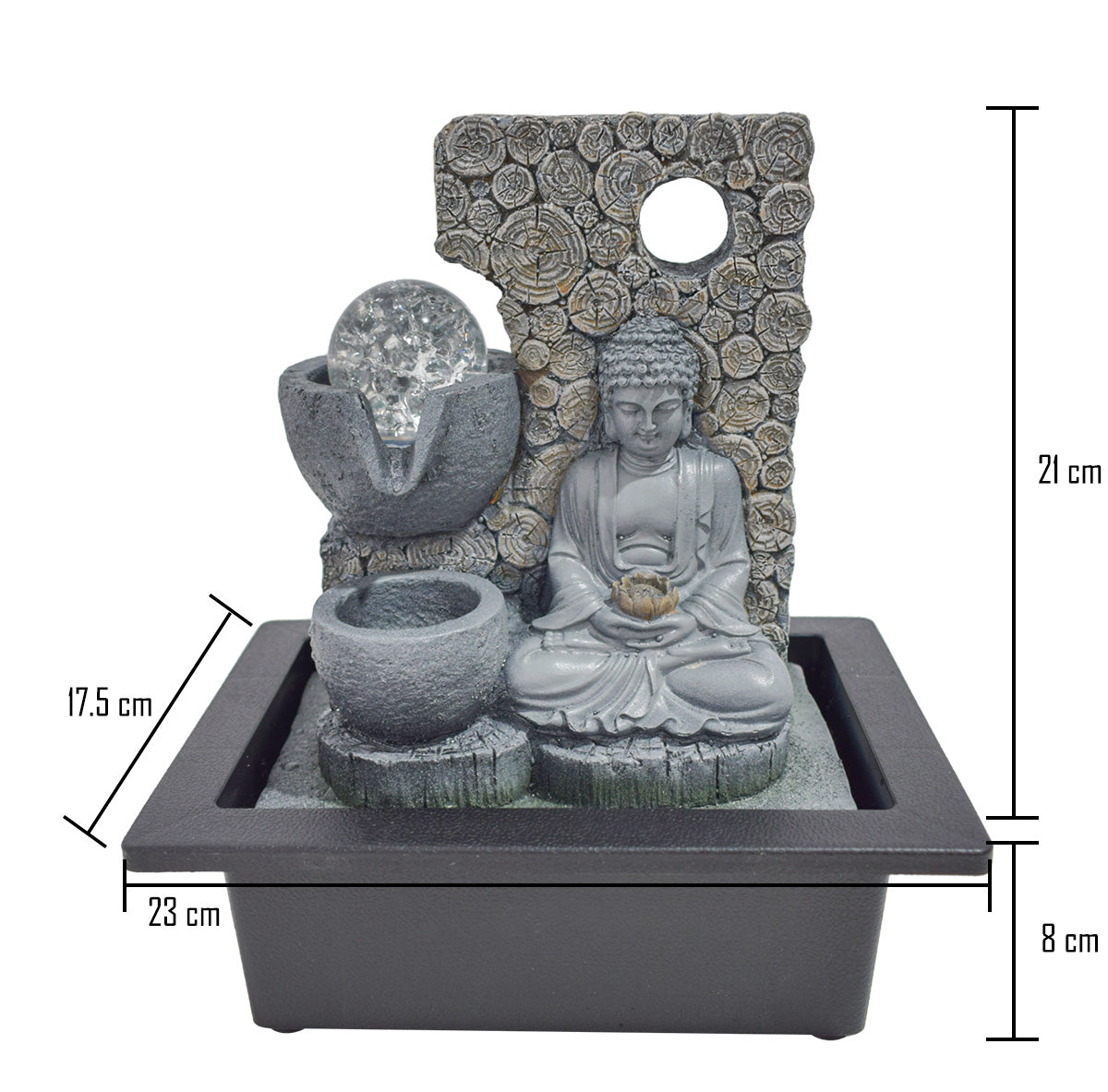 Fantana arteziana, Feng Shui, LED, pompa submersibila, Naimeed D5064, 23x17x29cm