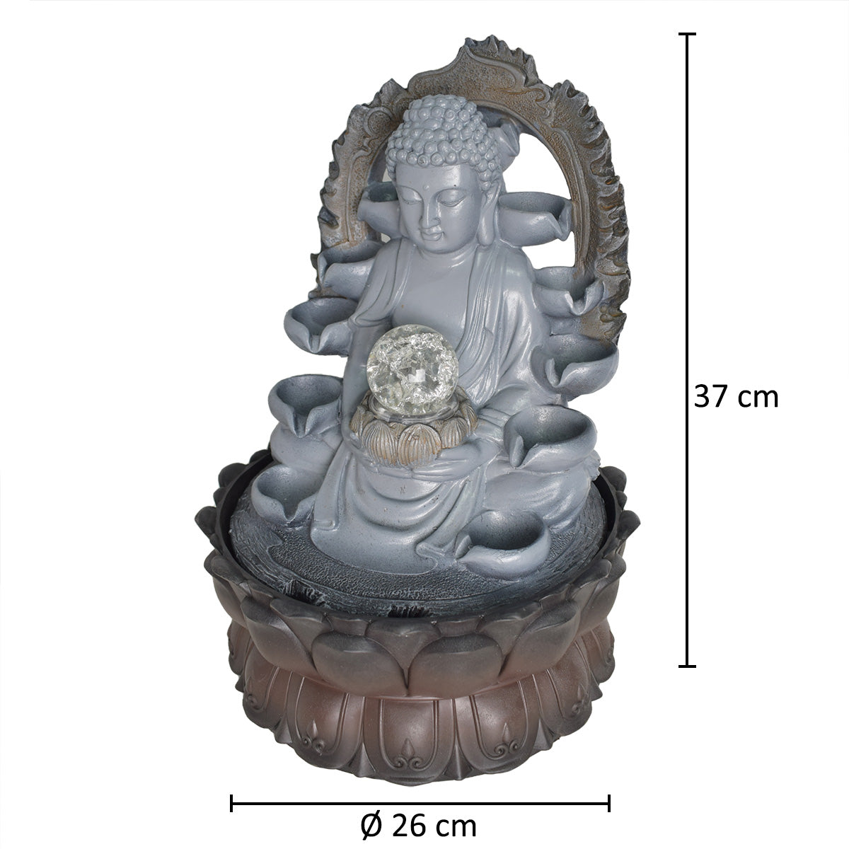 Fantana arteziana, Feng Shui, LED, pompa submersibila, Naimeed D5070, 26x26x37cm