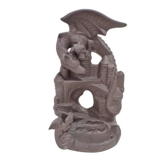 Suport conuri parfumate, Naimeed D5076, cascada de fum, aromaterapie, ceramica, Maro, 11x9x20cm - 221.ro