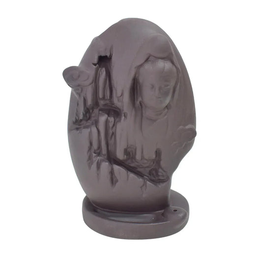 Suport conuri parfumate, Naimeed D5078, cascada de fum, aromaterapie, ceramica, Maro, 10x8x18cm - 221.ro