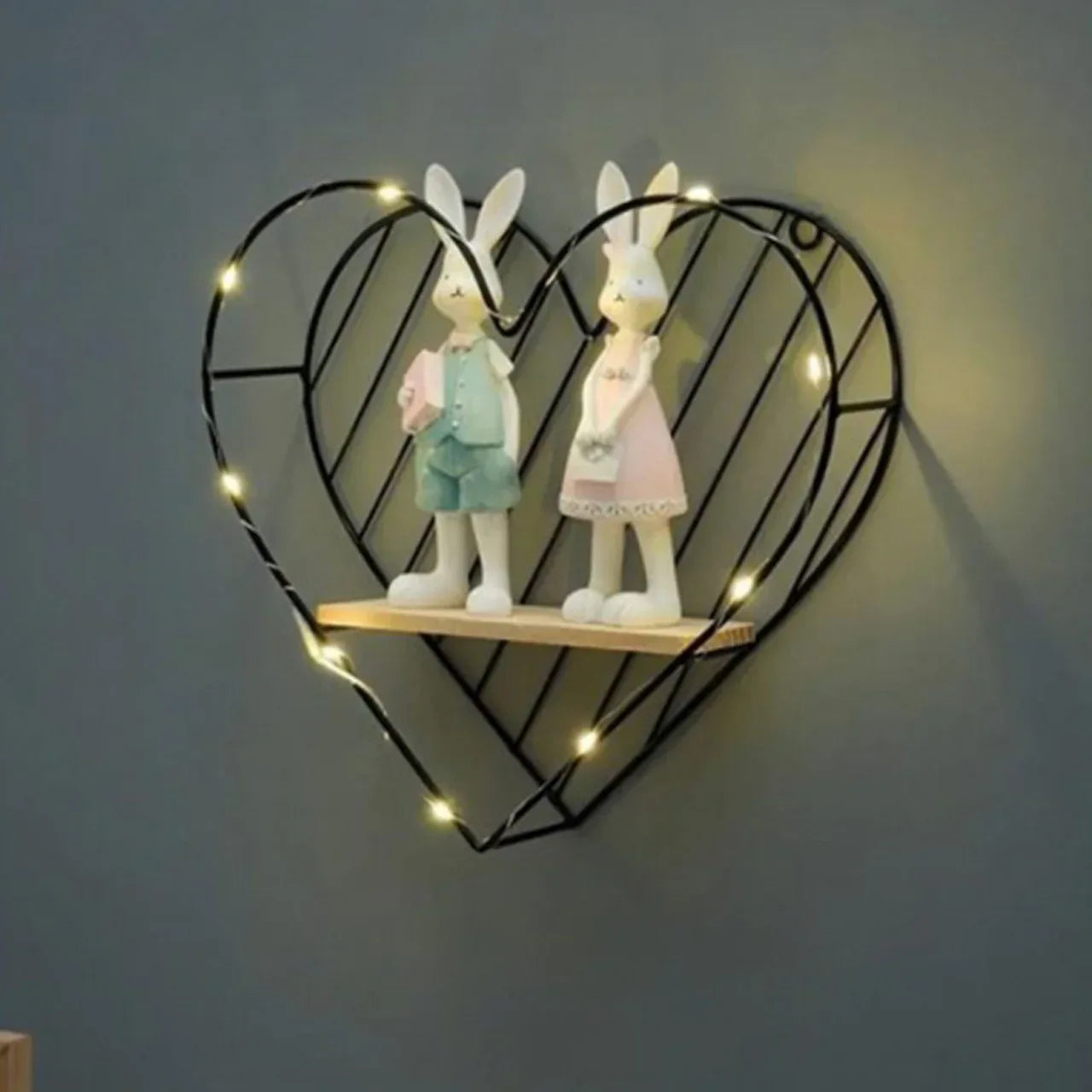 Etajera Suspendata, Luminite Led, Negru, Naimeed D50N, 30x27x10 cm - 221.ro