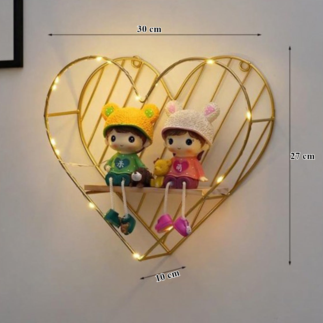 Etajera Suspendata, Luminite Led, Auriu, Naimeed D51, 30x27x10cm