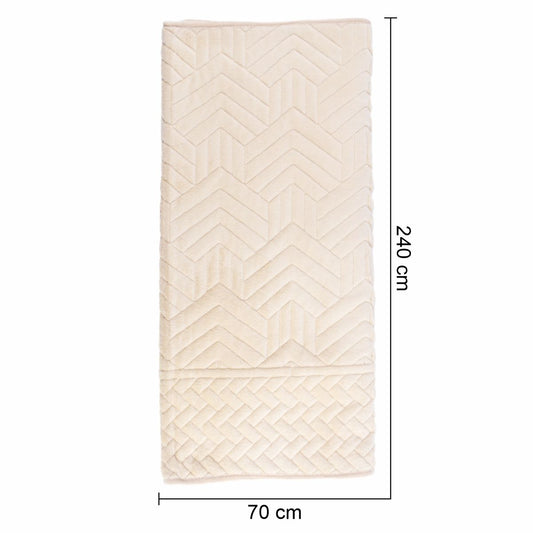 Cuvertura Canapea, Naimeed D5117L, 70x240cm, poliester, pufoasa, matlasata, Crem