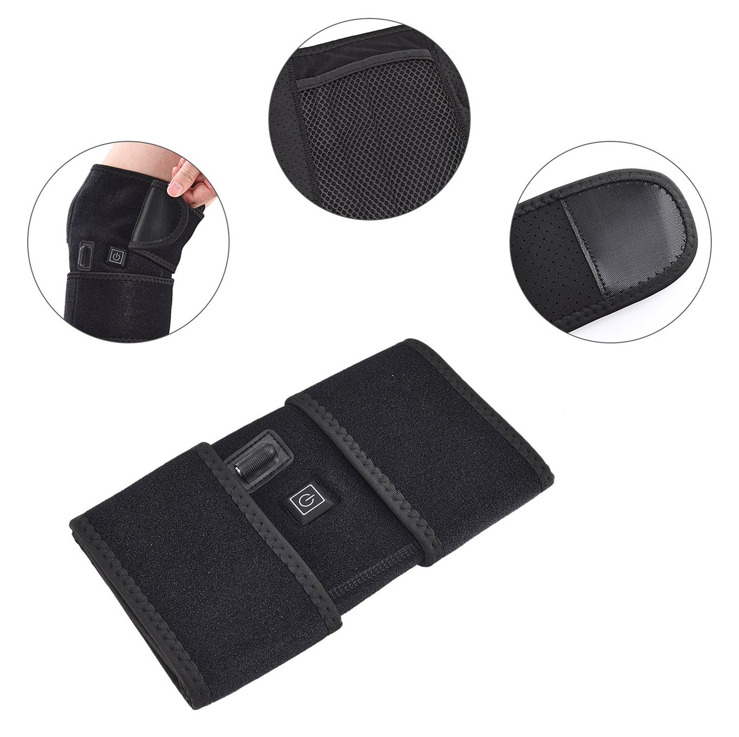 Genunchiera, Naimeed D5131, marime universala, cu sistem de incalzire, alimentare USB, Negru