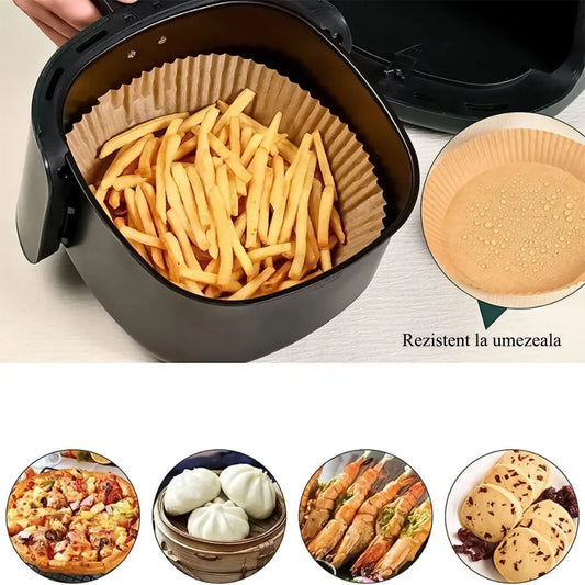 Set 3 x 100 bucati hartie de copt, Naimeed D5142, pentru friteuza, cuptor cu microunde, Maro - 221.ro