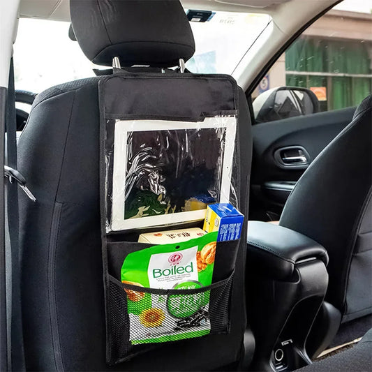 Organizator auto, suport tableta, Naimeed D5147, 3 buzunare, montare pe spatele scaunului, Negru - 221.ro