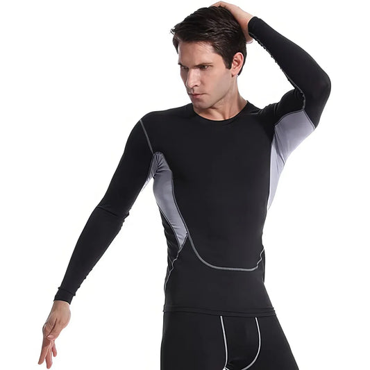 Echipament sportiv barbati, Naimeed D5148, costum compresie,marime M, Negru - 221.ro
