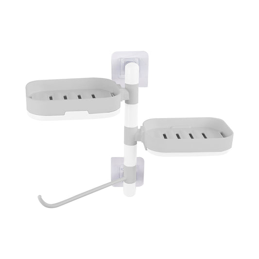 Suport rotativ, multifunctional, Naimeed D5149, pentru prosop, sapun, burete de baie, Gri